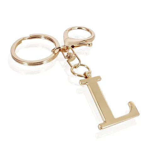 Stainless Steel 26 English Letters Keychain Bag Doll Pendant Uppercase Letter Couple Name Key Ring Jewelry