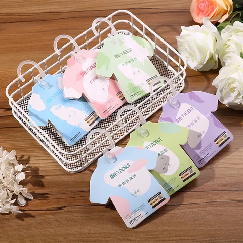 Wardrobe Air Freshener Sachet Closet Deodorizing Aromatherapy Bag Cute T-Shirt Shape Car Fragrance Hanging Deodorizer