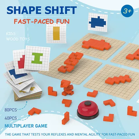 Hölzernes Formensortierung Matching Puzzle Brettspiel Pädagogisches Montessori Spielzeug Logisches Denken Training Interaktives Spielzeug
