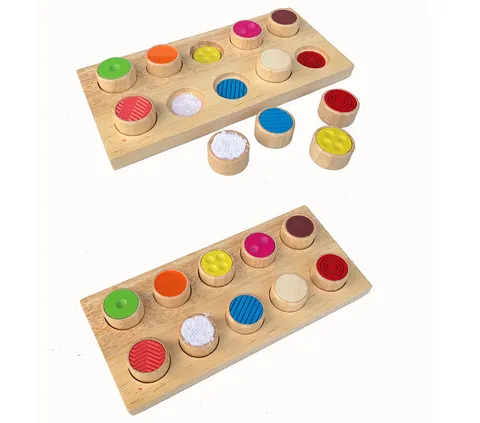 Kids Educational Memory Touch Board Wood Sensory Training Toy Montessori Color Cognition Early Learning Puzzle Gift