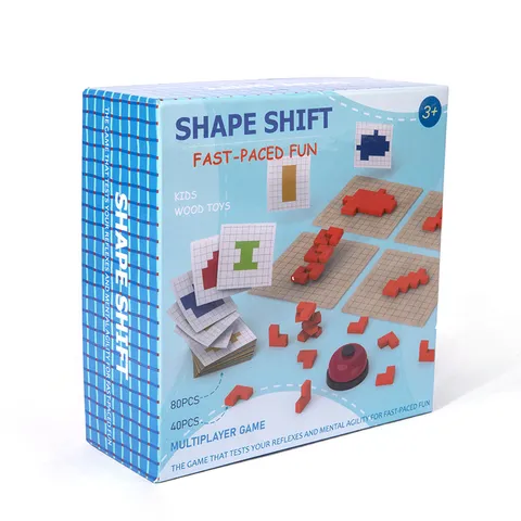 Hölzernes Formensortierung Matching Puzzle Brettspiel Pädagogisches Montessori Spielzeug Logisches Denken Training Interaktives Spielzeug