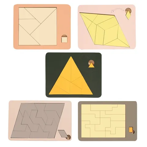Hölzerne Puzzle Pädagogisches Denkspiel Geometrische Form Montessori Spielzeug Für Kinder Lernpuzzle Brett
