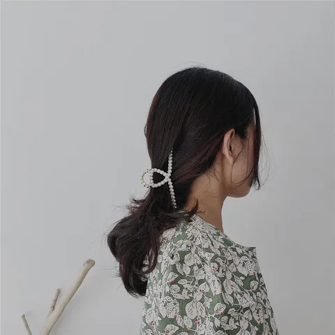 Eleganter Haarklammer Aus Legierung Für Damen Großer Metall Mond Kreuz Haarspange Mit Künstlicher Perle Und Strass Haarschmuck
