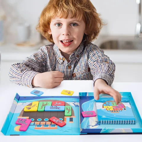 Kids Educational Wooden Magnetic Puzzle Toy Logical Thinking Enlightenment Board Game Animal Cognitive Play Set