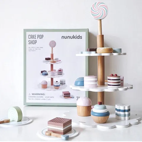 Giocattolo Educativo Del Set Del Tè Della Pasticceria Del Tè Del Pomeriggio Dei Bambini Del Giocattolo Di Simulazione Della Torta Della Macchina Del Caffè Della Cucina Del Gioco Di Pretenders In Legno