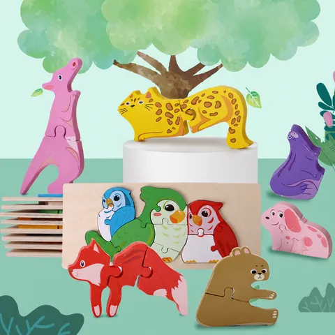 Kinderen Hout 3D Puzzel Montessori Vroegtijdige Educatie Dier Dinosaurus Leerspeelgoed Kinderen Hersenspel Cadeau