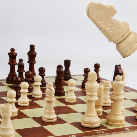 Wooden Magnetic Chess Set Folding Chess Board Portable Travel Board Game Educational Toys For Kids And Adults