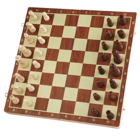 Set di Scacchi Magnetici in Legno Scacchiera Pieghevole Gioco da Tavolo di Viaggio Portatile Giocattoli Educativi per Bambini e Adulti