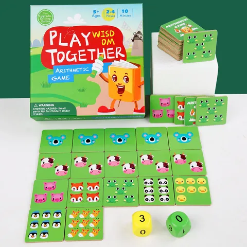Jeu de Mathématiques en Bois pour Enfants Cartes de Comptage Éducatives Apprentissage Précoce Jouets de Nombres pour Maternelle