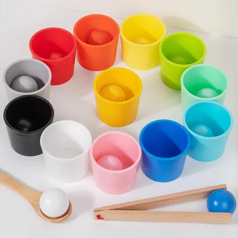 Wooden Children Fine Motor Feeding Toy Color Sorting Game Educational Toddler Toy Animal Feeding Interactive Play Set
