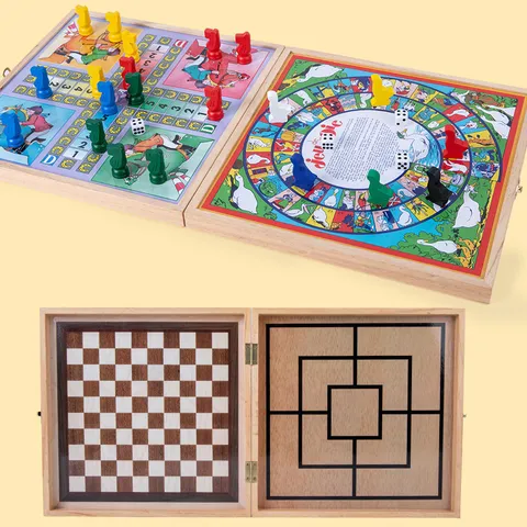 Set di Scacchi Magnetici in Legno Gioco da Tavolo Pieghevole 4 in 1 Giocattolo Educativo Per Bambini E Adulti Gioco di Strategia Portatile