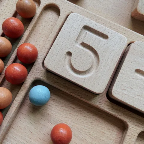 Wooden Montessori Educational Math Toy Number Counting Beads Blind Writing Board Early Learning Puzzle Toy for Kids