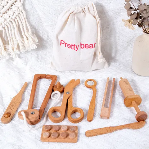 Set di Giocattoli di Simulazione in Legno per Bambini Giocattoli Educativi in Legno di Faggio Regalo