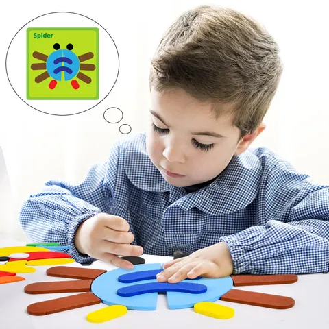 Kids Wooden Animal Puzzle Montessori Early Education Learning Cognitive Toy Creative Jigsaw Puzzle Gift For Kids