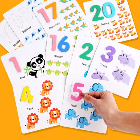 Wooden Alphabet Spelling Cards And Number Math Operation Matching Game Preschool Educational Learning Toys For Kids