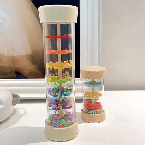 Jouet Bâton de Pluie en Bois Instrument de Musique Orff Montessori Éducatif Sensoriel Bâton de Pluie pour Enfants