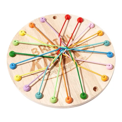 Kids Wooden Educational Two In One Rope Untangling Game And Magnetic Chess Training Toy