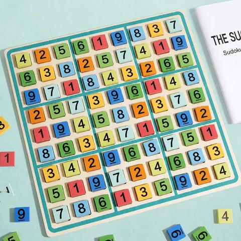 Wooden Sudoku Grid Game Children Early Education Logical Thinking Training Cognitive Educational Toy