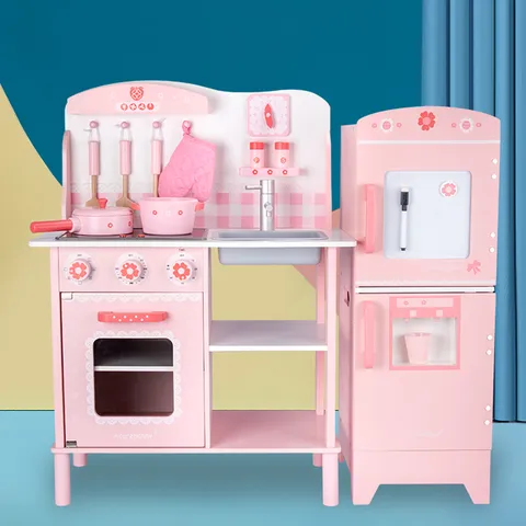 Giocattolo da Cucina per Bambini in Legno Set di Cottura di Simulazione Giocattolo Educativo Interattivo Nordico Regalo
