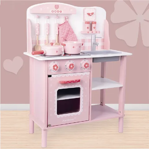 Giocattolo da Cucina per Bambini in Legno Set di Cottura di Simulazione Giocattolo Educativo Interattivo Nordico Regalo