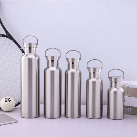 Edelstahl Vakuum Isolierte Wasserflasche Dowandige Thermoskanne Tragbare Metall Sport Becher Tasse Für Outdoor Reise