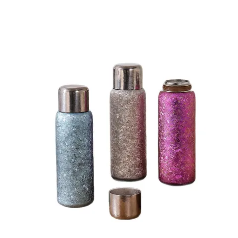 Bouteille Isotherme en Pur Titane Haut de Gamme Grande Capacité Bureau Tasse à Eau avec Infuseur à Thé Boîte Cadeau