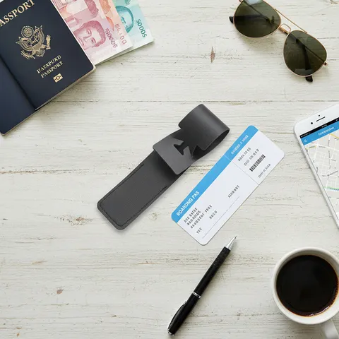 Etiqueta de Equipaje de Cuero PU Creativo Largo Bolsa de Viaje Titular de Tarjeta de ID Avión Hueco Maleta