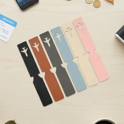 Etiqueta de Equipaje de Cuero PU Creativo Largo Bolsa de Viaje Titular de Tarjeta de ID Avión Hueco Maleta