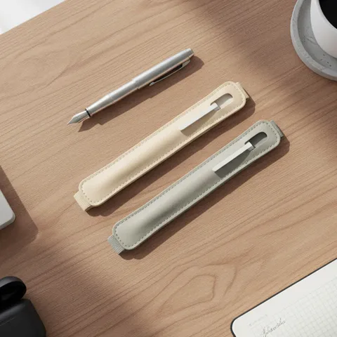 Lederen Elastische Band Etui Potloodzak Voor Notitieboekje Tablet Stylus Penhouder Kantoor En School