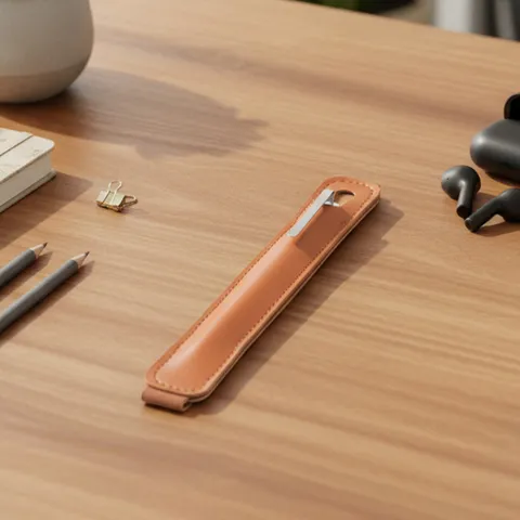 Lederen Elastische Band Etui Potloodzak Voor Notitieboekje Tablet Stylus Penhouder Kantoor En School