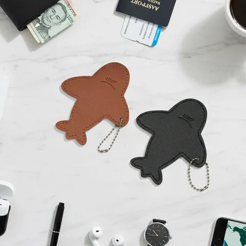 Etiqueta de Equipaje de PVC con Forma de Avión Creativa Identificador de Bolsa de Viaje Portatarjetas de Identificación Accesorio