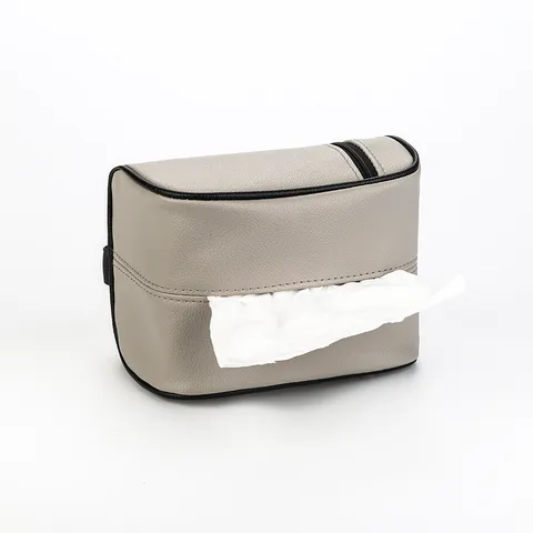 Auto Taschentuchhalter PU Leder Litschi Muster Sonnenblende Rücksitz Hängende Tasche Automobil Innenausstattung Aufbewahrung Organizer
