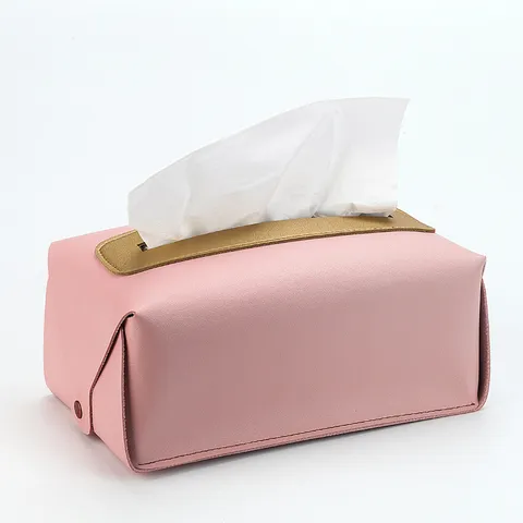 Caja De Pañuelos De Coche De Cuero PU Soporte De Pañuelos Impermeable Almacenamiento De Escritorio Contenedor De Servilletas Para Sala