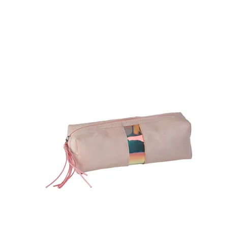 PU Lederen Cosmetische Tas Draagbare Reizen Make-up Pouch Minimalistisch Effen Kleur Stiksels Rits Toiletzel Tas Voor Vrouwen Mannen