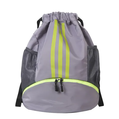 Große Kapazität Kordelzug Rucksack Reflektierende Streifen Sport Gym Tasche Nylon Reise Rucksack Mit Schuhfach Für Damen Herren