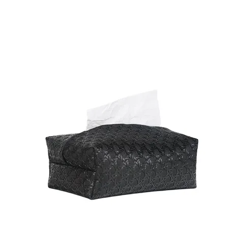 Caja de Pañuelos de Cuero Tejido de Lujo Impermeable Dispensador de Servilletas de Cuero Sintético para Sala de Estar Dormitorio Decoración del Hogar