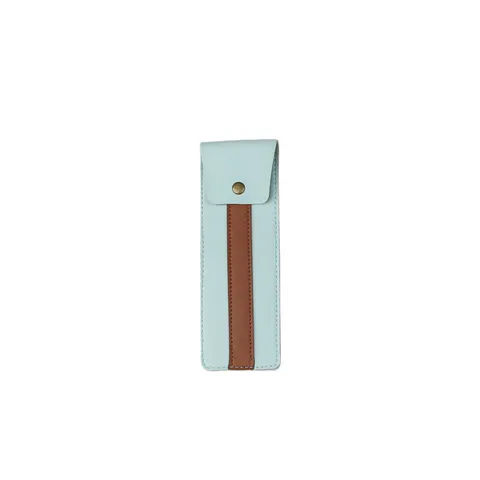 Estuche Protector de Cuero Minimalista para Pluma Estilográfica Bolsa de Almacenamiento Soporte para Bolígrafo de Negocios con Broche Metálico
