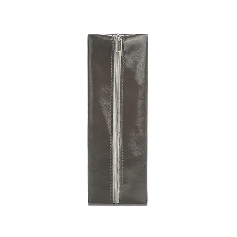 Estuche para Lápices de Cuero Cera de Aceite Retro Gran Capacidad Cremallera Bolsa de Almacenamiento de Papetería Vintage Estuche para Bolígrafos Escuela Oficina