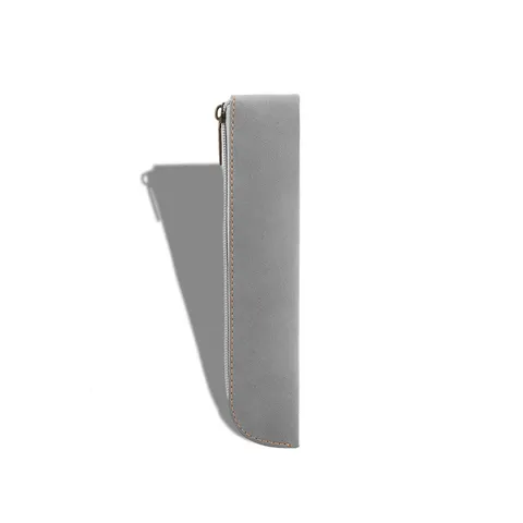 Estuche para Lápices de Cuero PU Esmerilado Vintage Paquete Múltiple Cremallera Gruesa Soporte para Bolígrafos Bolsa de Papelería para Oficina