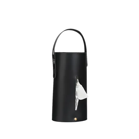 Bolsa de Pañuelos de Cuero Portátil Impermeable Soporte Colgante para Coche Exterior Baño Contenedor de Almacenamiento Minimalista