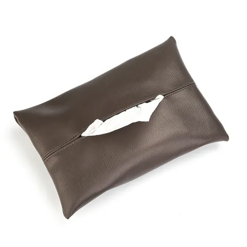 Soporte de Pañuelos para Coche de Cuero PU Bolsita Colgante para Asiento Trasero Textura Plisada Organizador de Visera Accesorios Interiores