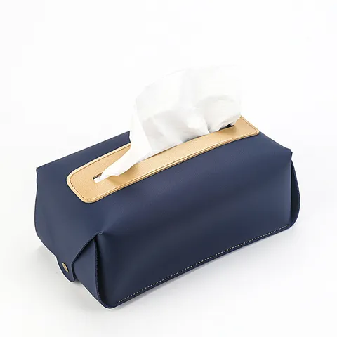 Caja De Pañuelos De Coche De Cuero PU Soporte De Pañuelos Impermeable Almacenamiento De Escritorio Contenedor De Servilletas Para Sala