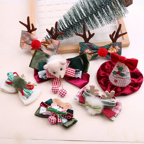 Weihnachtszubehör DIY Handwerk Rentier Geweih Schleife Hut Dekor Für Haarspangen Haustier Handyhülle Handgefertigtes Festliches Ornament