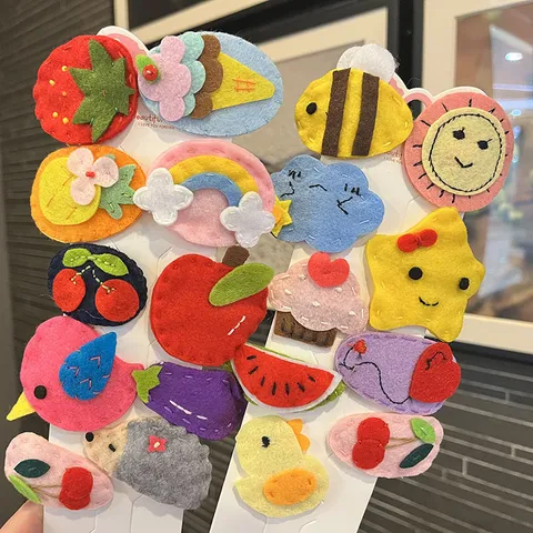 Handgefertigte Filz Erdbeer Tier Haarspangen Für Kleinkinder Cartoon Perlen BB Clips Haarnadeln Kopfschmuck Geschenk