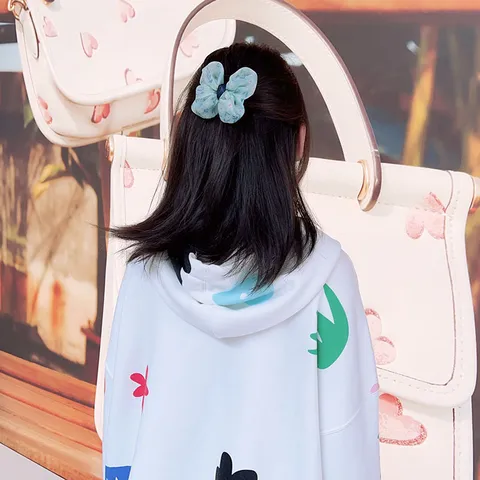 Barrette à Cheveux Nœud Floral Enfants Doux Tissu Mousseline Nœud Papillon Élastique Cheveux Pour Filles Enfants Accessoires Cheveux Pastoraux Quotidiens