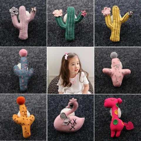 Cartoon Kaktus Tier Stoff Aufnäher Bestickte Applikationen Für Haarspangen Schuhe Taschen Strass Dekorative Patches Für Kinder