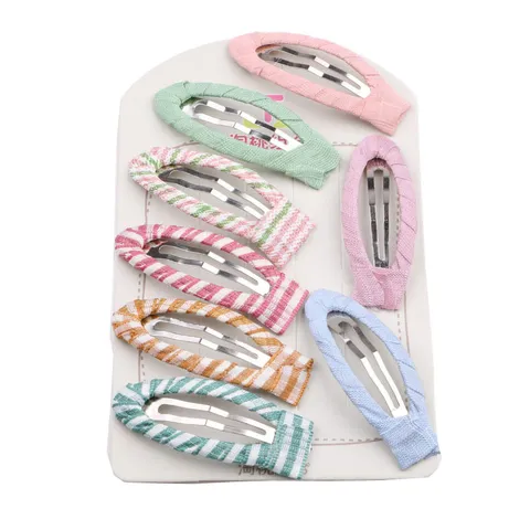 Koreaanse Stijl Lint Volledig Omgewikkeld BB Haarspeldjes Voor Peuters Meisjes Prinses Geruit Gestreopt Effen Kleur Legering Schuifspeldjes DIY Haaraccessoires Componenten Basis