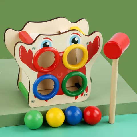 Giocattolo in Legno per Banco di Martellamento Prima Infanzia Abbinamento Colori Giocattolo Educativo Montessori Per Bambini