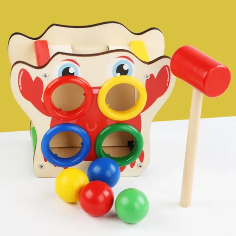 Giocattolo in Legno per Banco di Martellamento Prima Infanzia Abbinamento Colori Giocattolo Educativo Montessori Per Bambini