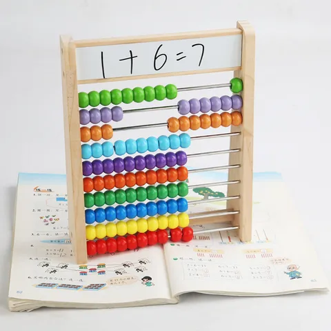 Children Wooden Counting Frame Abacus Montessori Math Educational Toy Colorful Beads Calculation Rack Kids Learning Tool